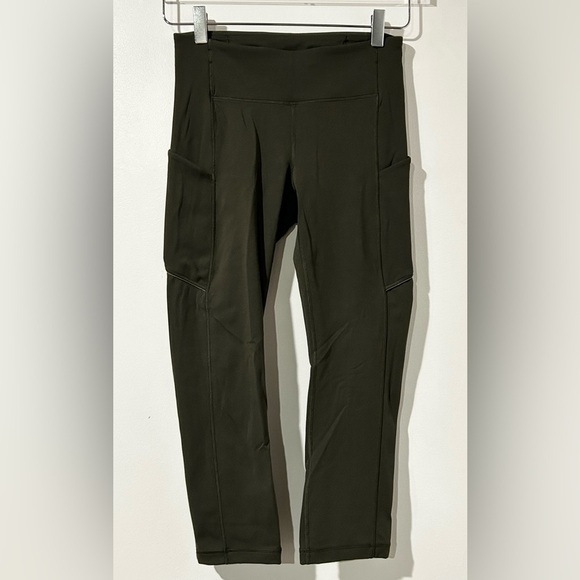 Lululemon Speed Up Crop *21" in Dark Olive 4 - Picture 2 of 7